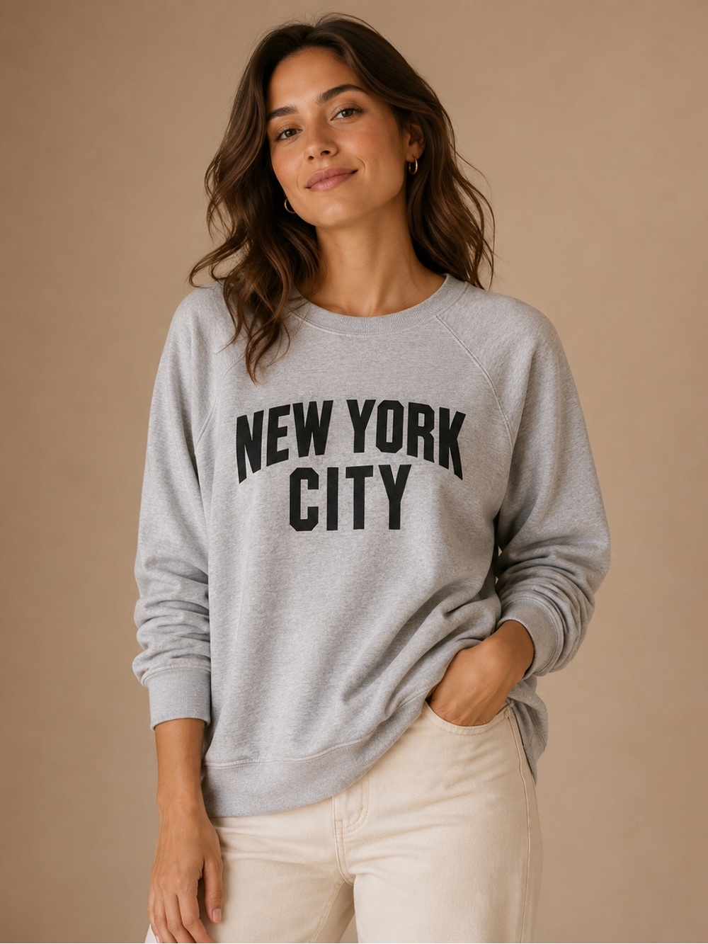 Retro Brand New York City Gray Graphic Sweatshirt L